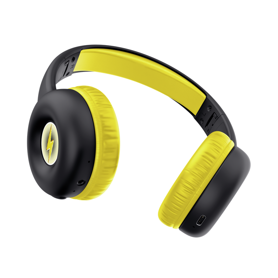 Vista posterior headset Trust Nouna infantiles con controles laterales
