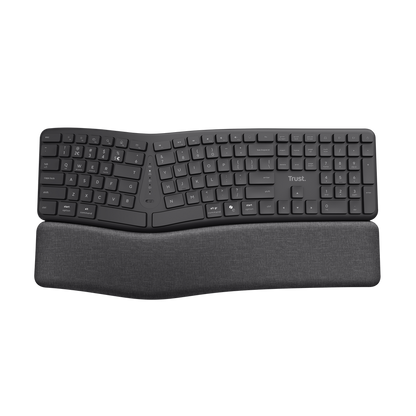 Teclado Trust Keyra 25704 inalámbrico ergonómico completo vista frontal