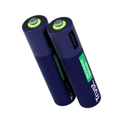 Pilas Trust AAA Recargables USB-C Azul (2-Pack), 25585