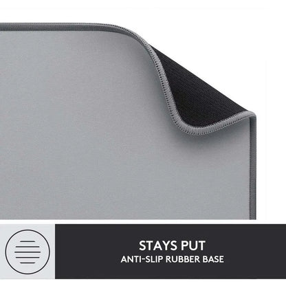 Detalle superficie texturizada antideslizante Mouse Pad Logitech Studio gris