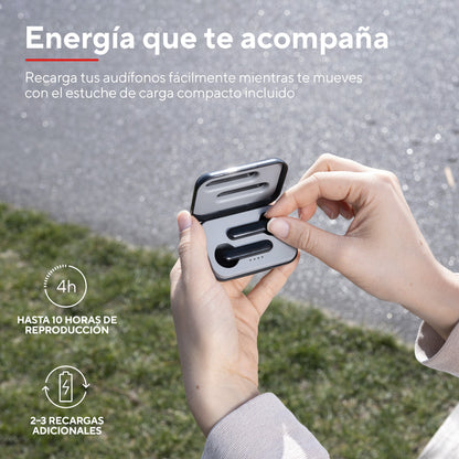 Audífonos Trust Bluetooth negros vista superior mostrando diseño