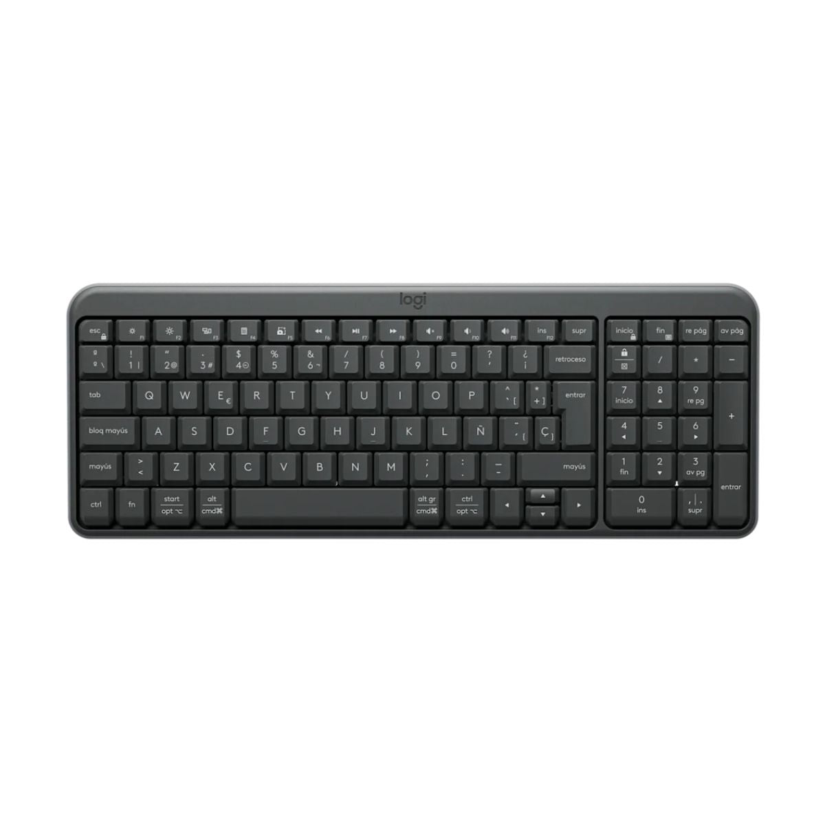 Teclado Logitech K250 inalámbrico Bluetooth vista frontal completa
