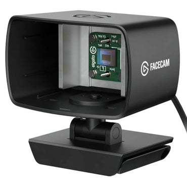Elgato Facecam cámara web negra vista lateral derecha completa