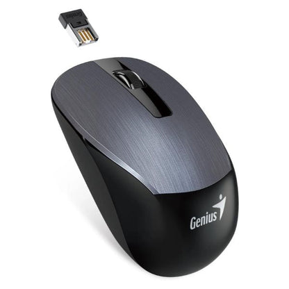 Mouse Genius NX-7015 vista lateral mostrando diseño ergonómico contorneado ambidiestro