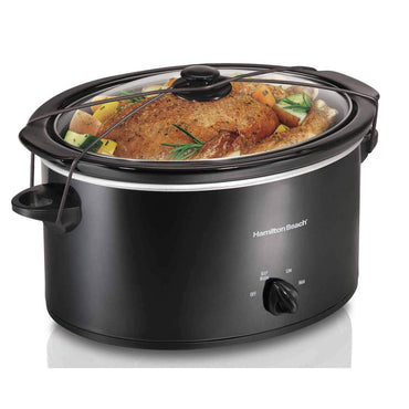 HB Slow Cooker Black HB 5 Qt Oval 33256
