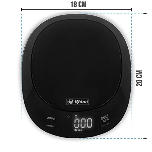 Rhino Báscula de Cocina Contra Agua 5 kg 1 g, BARAG-5