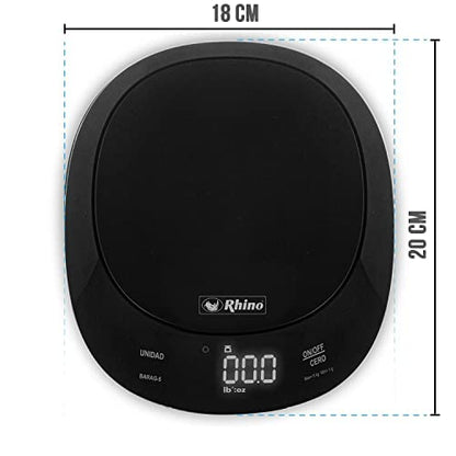 Rhino Báscula de Cocina Contra Agua 5 kg 1 g, BARAG-5