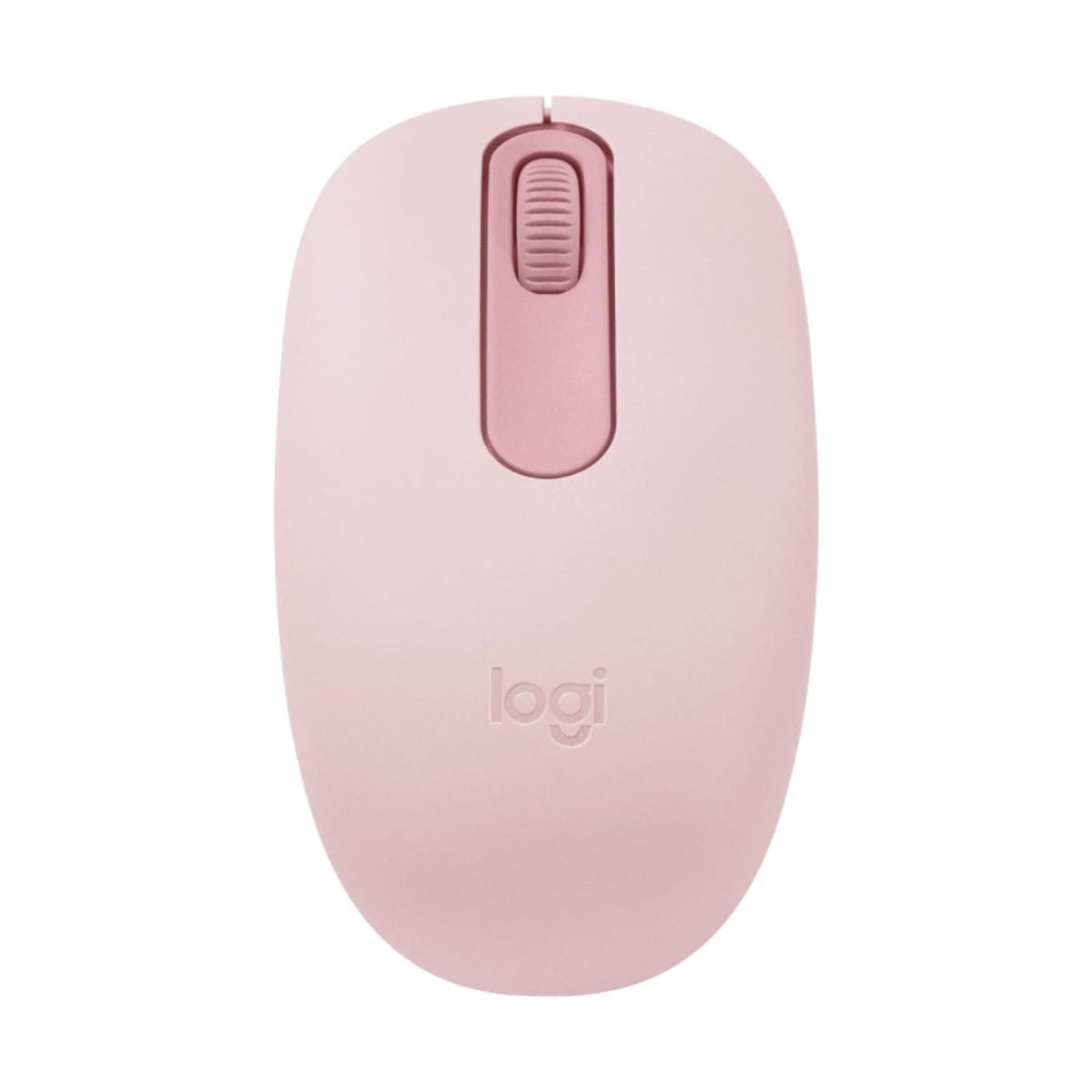 Mouse inalámbrico Logitech M196 rosado vista frontal con botones