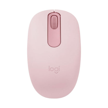 Mouse inalámbrico Logitech M196 rosado vista frontal con botones
