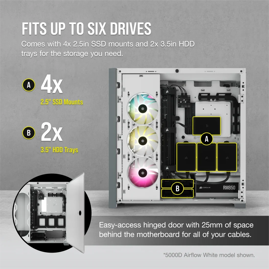 Corsair Case 5000D Airflow ATX White, CC-9011211-WW
