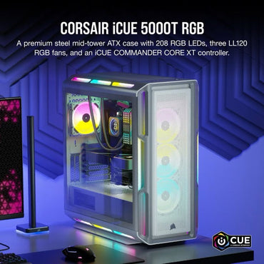 Corsair Case iCUE 5000T RGB Mid Tower White, CC-9011231-WW