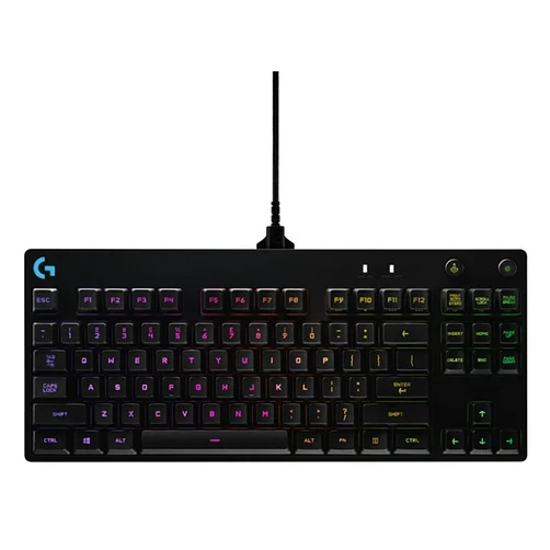 Teclado Gaming Logitech G PRO TKL mecánico RGB vista frontal completa