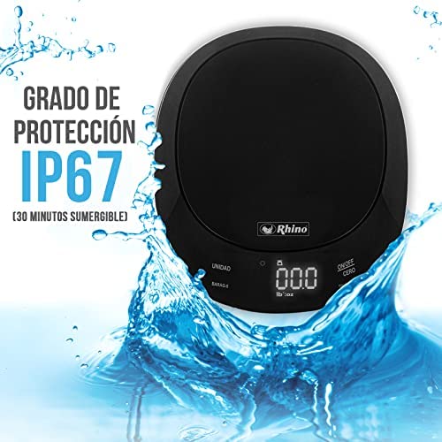 Rhino Báscula de Cocina Contra Agua 5 kg 1 g, BARAG-5