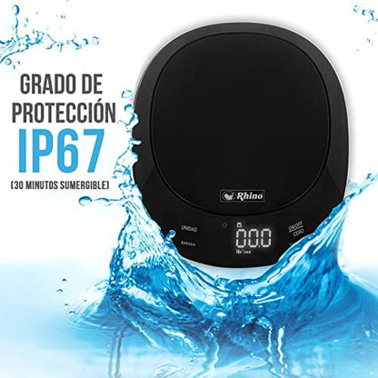 Rhino Báscula de Cocina Contra Agua 5 kg 1 g, BARAG-5