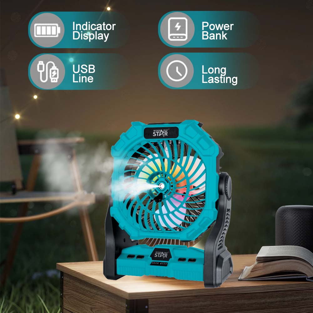 Winning Star Ventilador de Mesa Recargable 6W, ST-4069