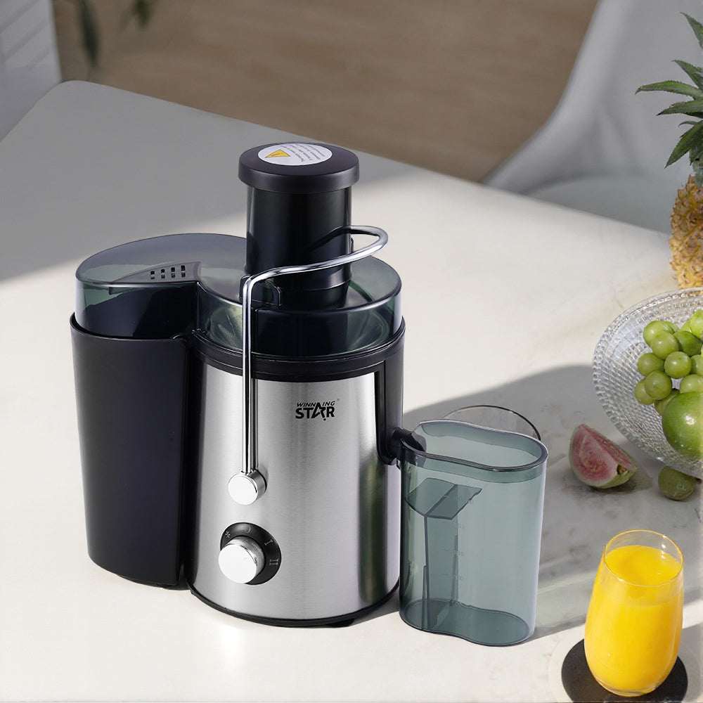 Vista lateral del extractor de jugo eléctrico ST-2089 300W