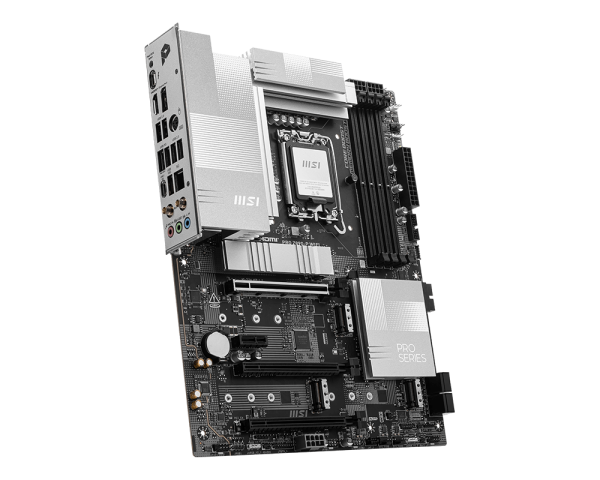 Vista posterior de motherboard MSI Z890-P WiFi con panel de conectores I/O integrado