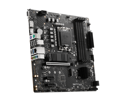 MSI PRO B760M-P vista del panel trasero con puertos USB y conectores de audio