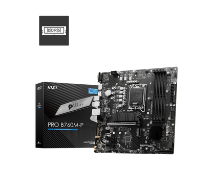 Motherboard MSI PRO B760M-P vista completa mostrando formato mATX compacto