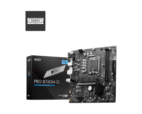 Conectores de alimentación y headers de la MSI PRO B760M-G