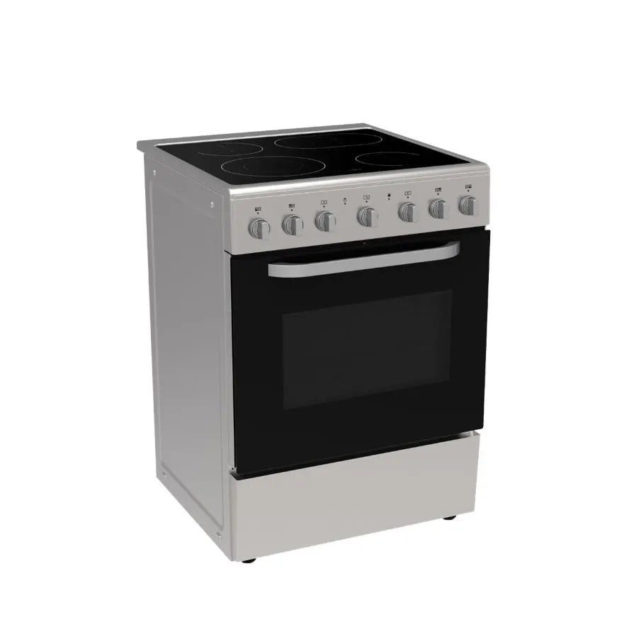 GRS Cocina Eléctrica Vitrocerámica 24" con 4 Discos y Horno Gris, 24VMS
