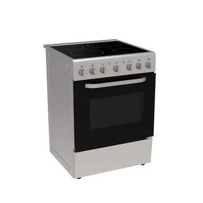 GRS Cocina Eléctrica Vitrocerámica 24" con 4 Discos y Horno Gris, 24VMS