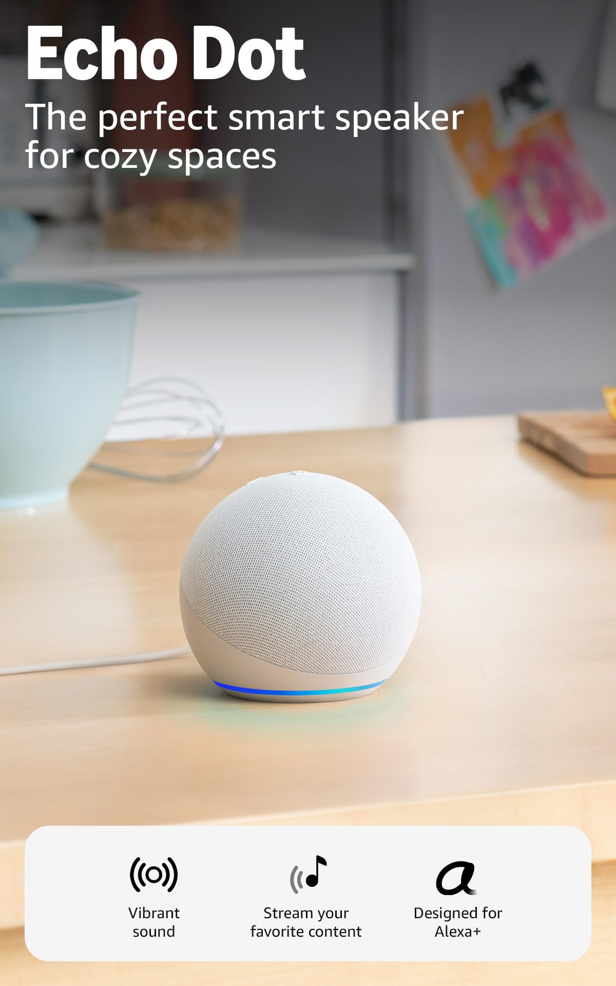 Amazon Bocina Inteligente con Alexa Blanco, Echo Dot 5ta Gen