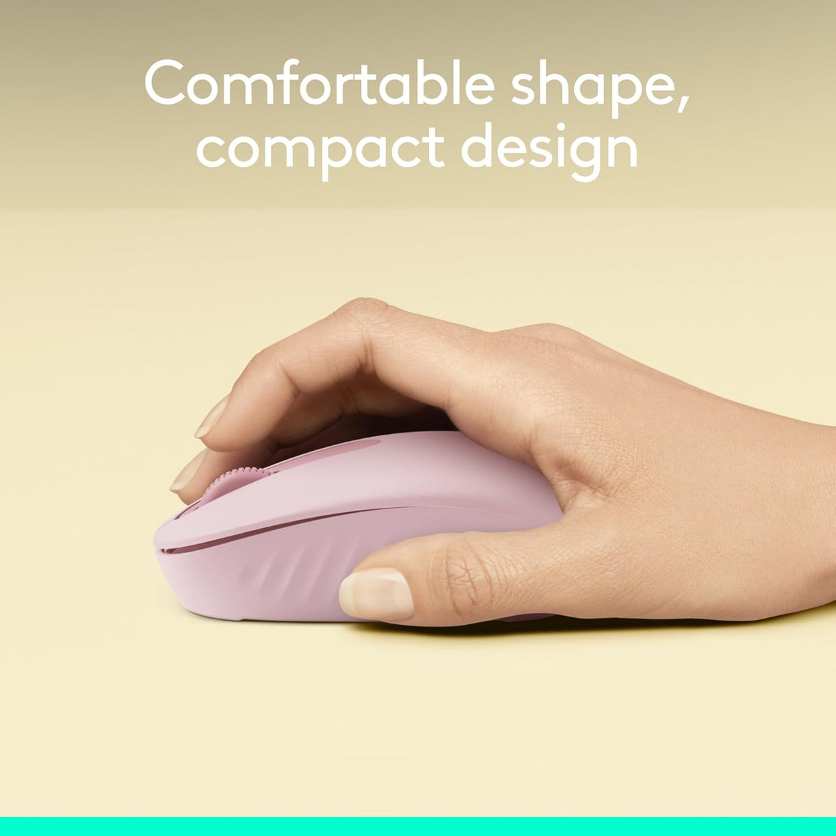 Mouse Logitech M196 vista posterior rosado con sensor óptico