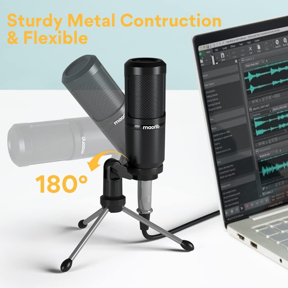 Micrófono de Condensador Maono AU-PM360TR | 3.5mm | Cardioide | 30Hz–16kHz | Sensibilidad -38dB