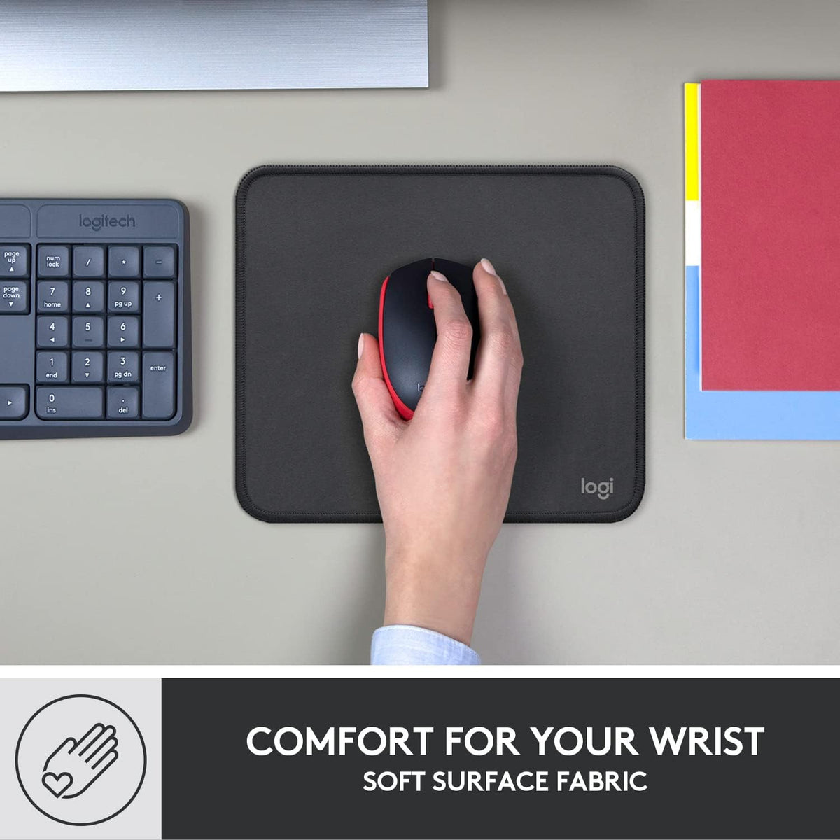 Bordes rematados y acabados del Mouse Pad Logitech Studio Series