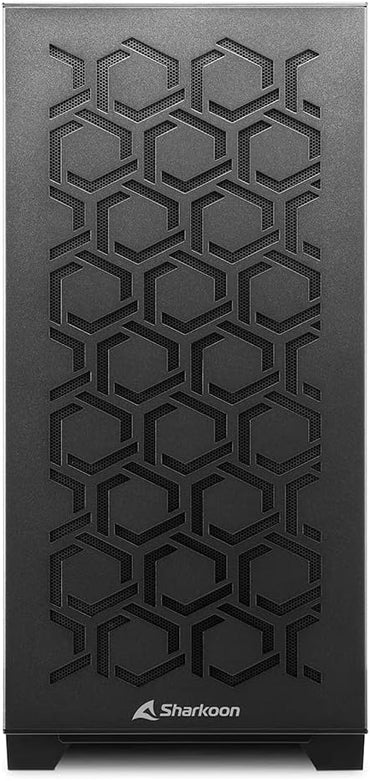 Case Sharkoon MS-Y1000 BK | mATX | Mid Tower | Panel Lateral Vidrio Templado | Diseño Compacto | Color Negro