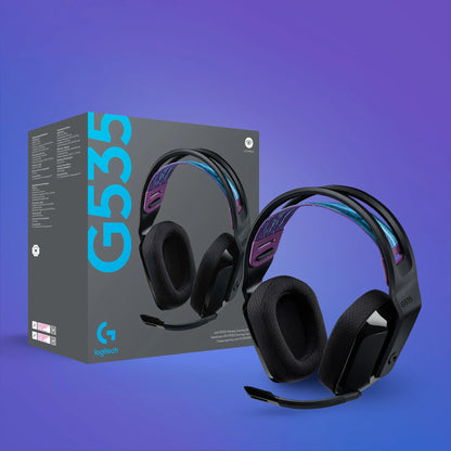 Headset G535 LIGHTSPEED vista superior destacando diadema ajustable liviana