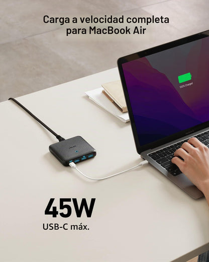 Anker Cargador Atom III Slim 65W 4 Puertos Negro, A2046
