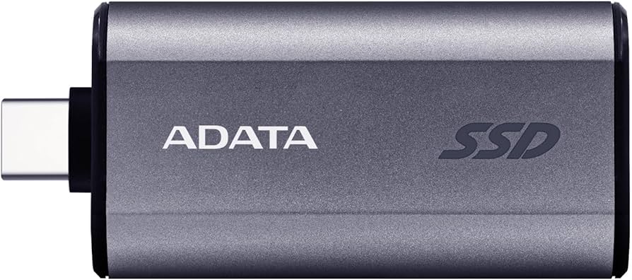 Disco Duro Externo Sólido ADATA SC750 | 500GB | USB 3.2 Gen2 | Hasta 1,050/1,000 MB/s | Conector Tipo-C Retráctil | SC750-500G-CCBK