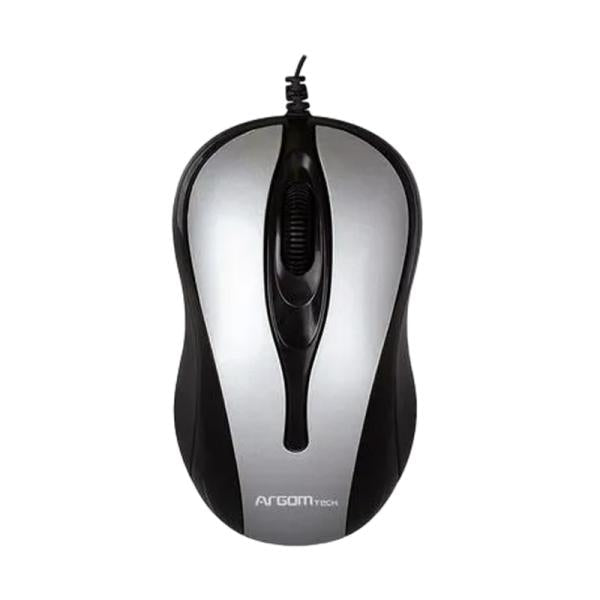 Mouse Argom ARG-MS-0008GR alámbrico gris con cable USB y diseño ambidiestro
