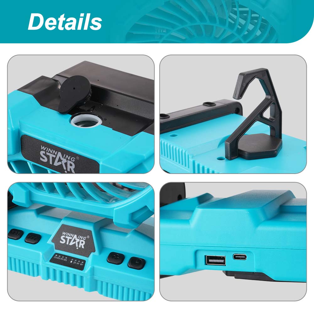 Winning Star Ventilador de Mesa Recargable 6W, ST-4069