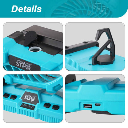 Winning Star Ventilador de Mesa Recargable 6W, ST-4069