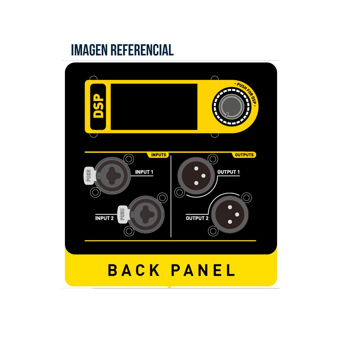 SKP QW18S subwoofer profesional de madera - panel de conexiones