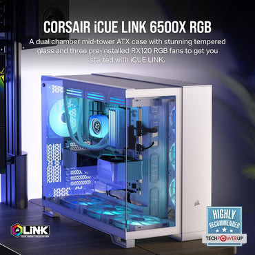 Corsair Case Gaming 6500X RGB White Media Torre, CC-9011270-WW