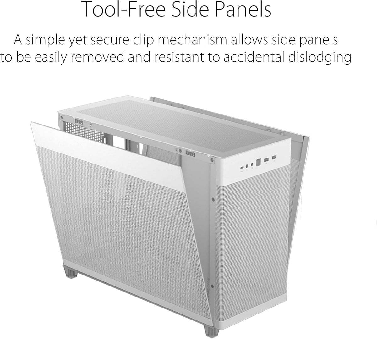 Case Gaming ASUS PRIME AP201 Micro ATX con Vidrio Templado Blanco