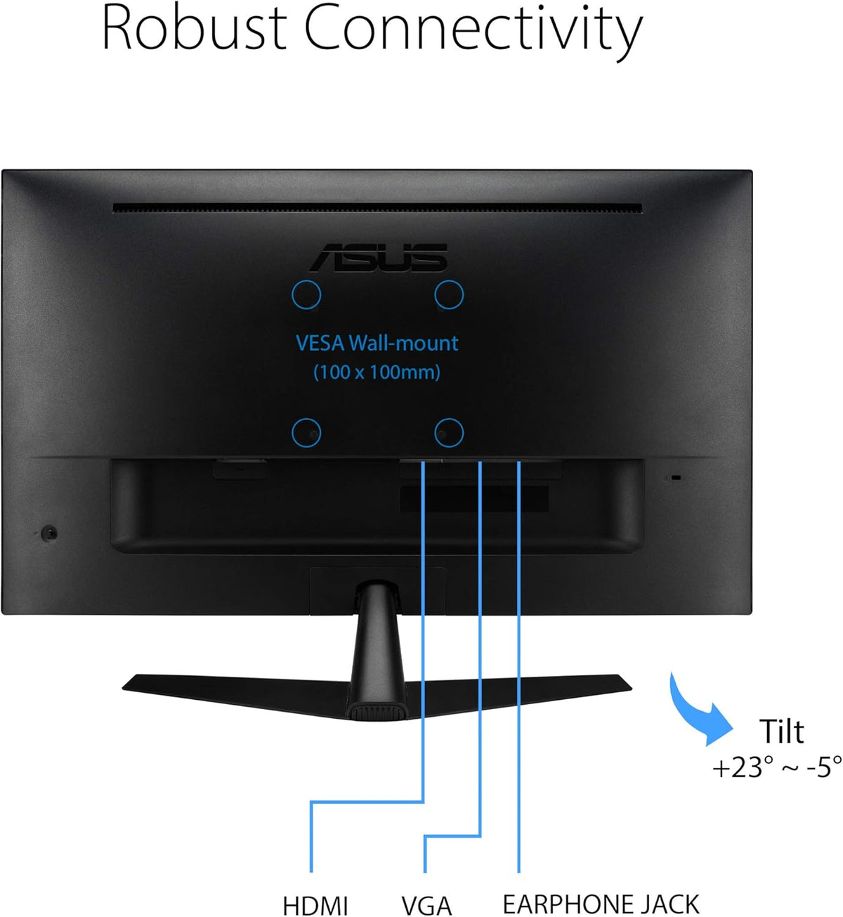 Monitor 27” ASUS VY279HE-W | FHD 1920 x 1080 | 75Hz | 1ms | HDMI | VGA | Eye Care Plus