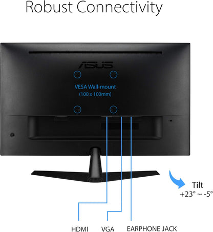 Monitor 27” ASUS VY279HE-W | FHD 1920 x 1080 | 75Hz | 1ms | HDMI | VGA | Eye Care Plus
