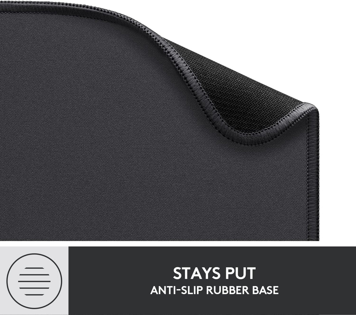 Detalle superficie texturizada resistente a derrames del mouse pad Logitech