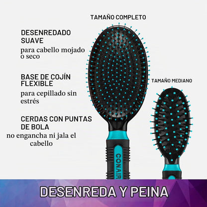 Conair set de 2 cepillos desenredantes, 95114Z