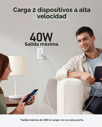 Anker Cargador de Pared 521 Nano Pro 2 USB-C 40W Blanco, A2038