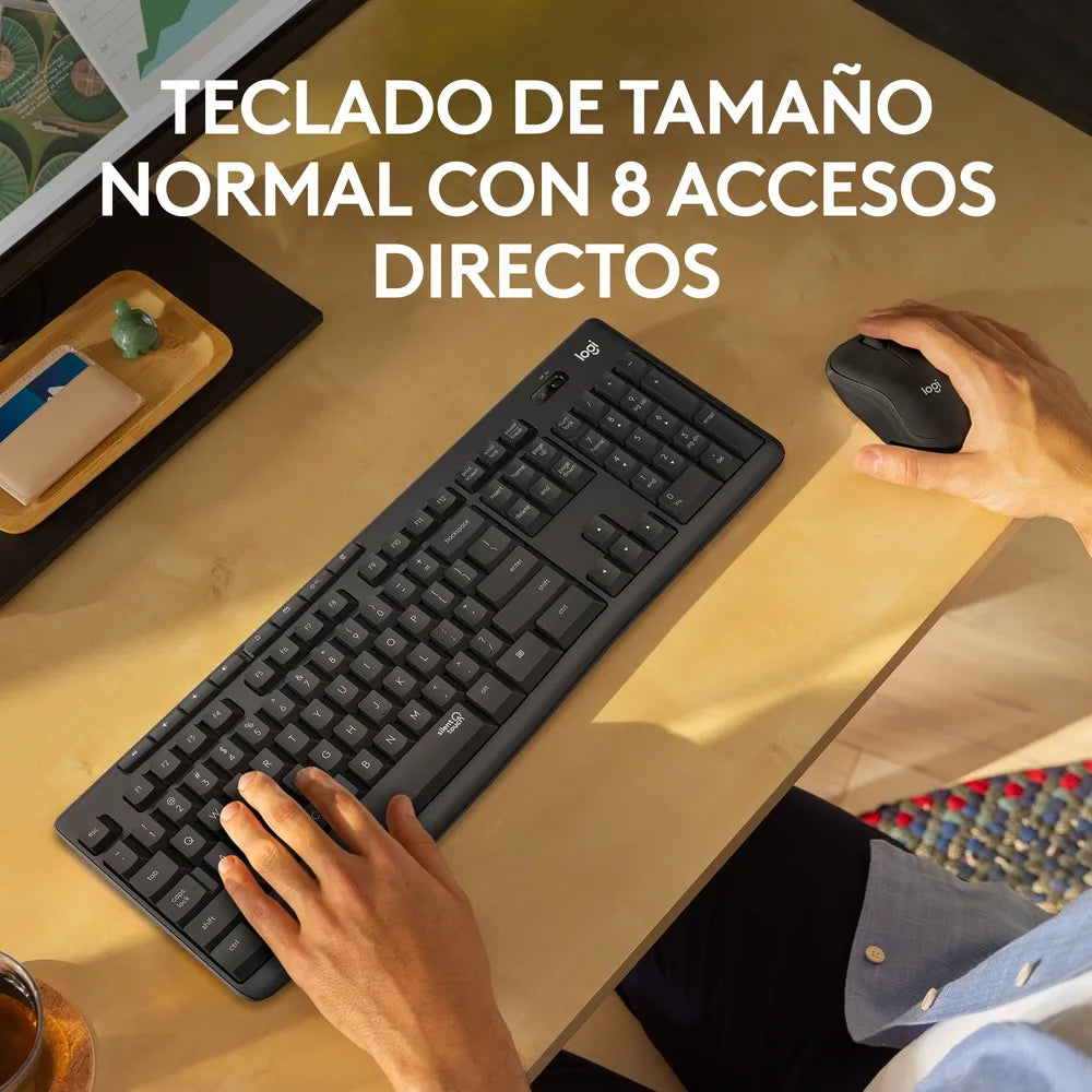 Teclado Logitech MK295 Silent con distribución española y teclas silenciosas vista superior