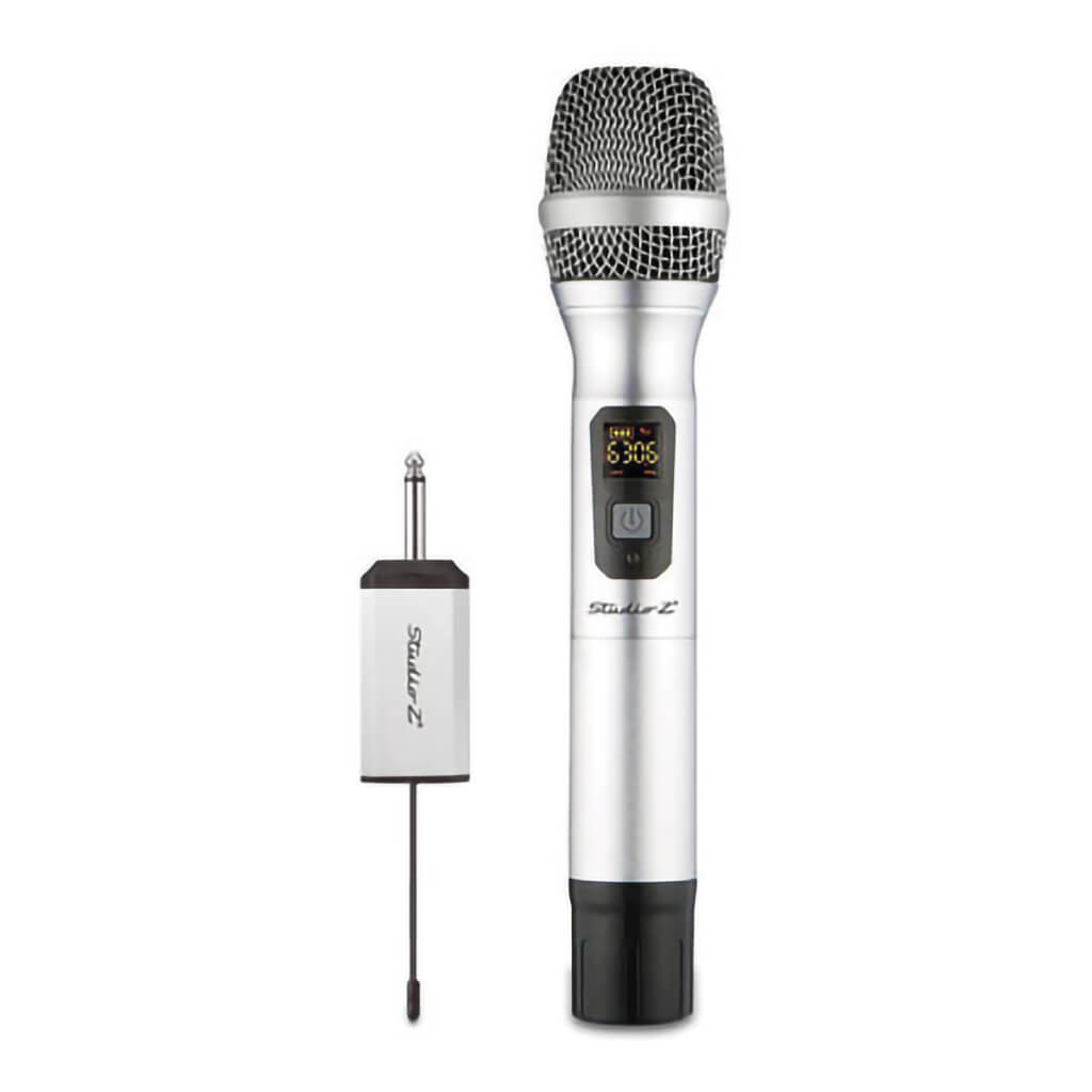 Studio Z GW-R101 micrófono inalámbrico UHF mini receptor recargable plateado