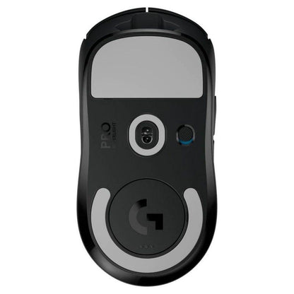 Lateral izquierdo mouse Logitech G PRO X SUPERLIGHT mostrando diseño ergonómico