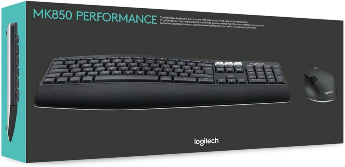 Teclado Logitech MK850 QWERTY inglés con descansa muñecas y teclas multimedia