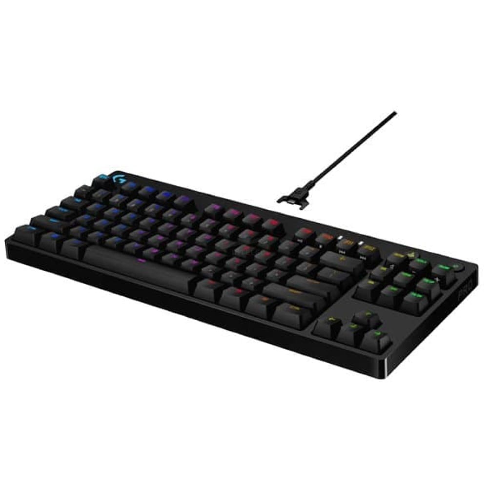 Vista lateral perfil bajo teclado Logitech G PRO TKL gaming